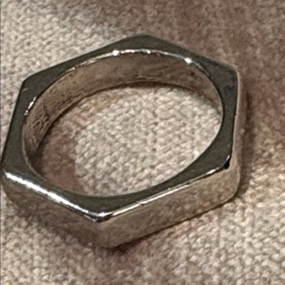 Hexagon Ring Geometric Silver 925 Ring size 4.75